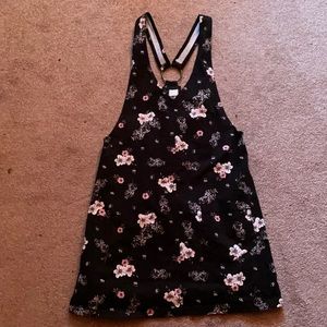 Black/Floral, Overall Dress, Size: 6